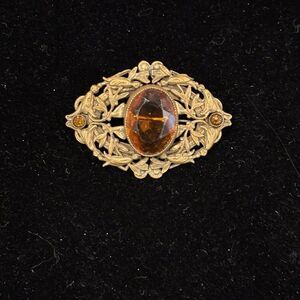 Vintage Art Nouveau Style Brass Broach Pin